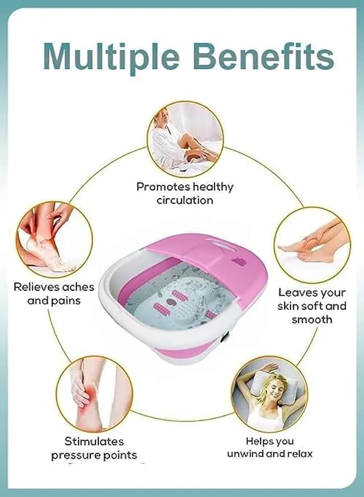 حوض تدليك القدمين القابل للطي – تجربة سبا منزلية فاخرة بكل سهولة