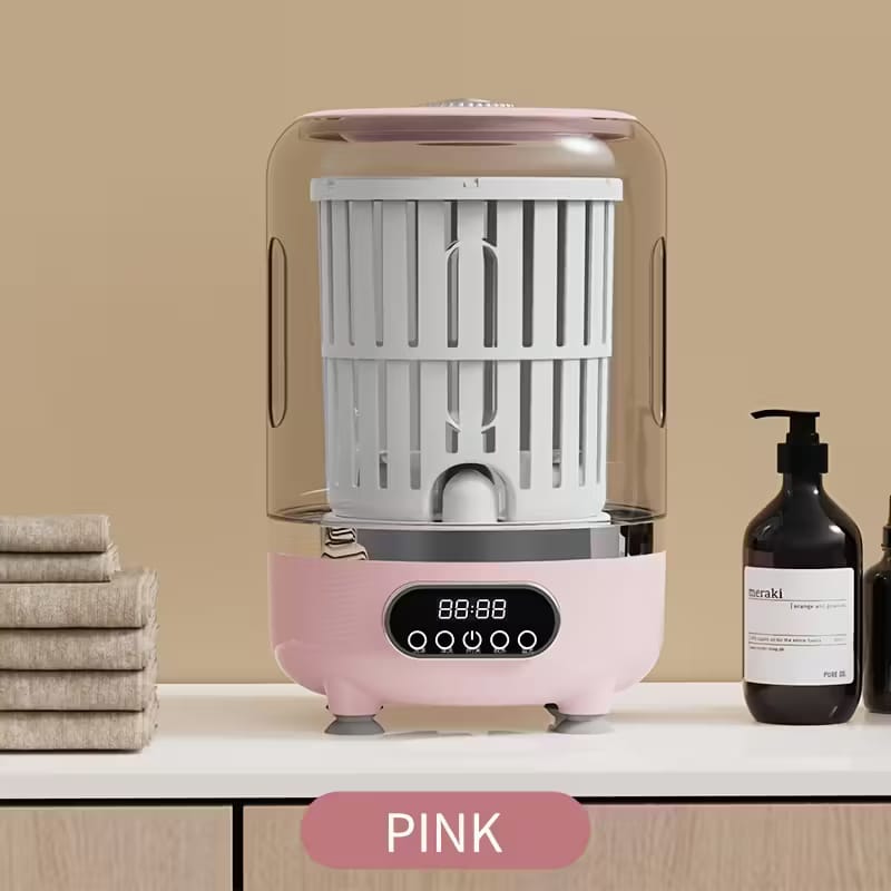 غسالة ميني محمولة بغطاء شفاف وشاشة ديجيتال – سعة 2.5 كجم – 25 سم